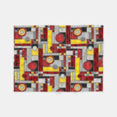 Rotes Gelbes gestanztes Glas Fleecedecke (Vorderseite (Horizontal))