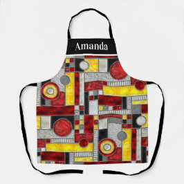 Rotes Gelbes gestanztes Glas Schürze