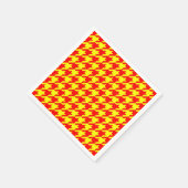 Rotes Gelbes Hahnentrittmuster Karierter Karo Serviette (Ecke)