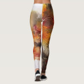Rotes gelbes Imitat beunruhigte Leggings (Rückseite)