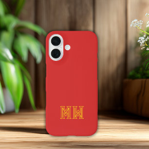 Rotes Gelbes Initialen Monogramm Einfach Minimal iPhone 16 Hülle