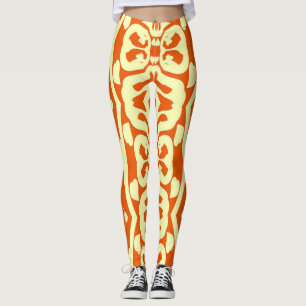 Rotes, gelbes Muster "Ratti_Creative_Arts" Leggings