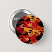 Rotes gelbes orange Herbst-Blätter Browns Button (Vorne & Hinten)