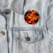 Rotes gelbes orange Herbst-Blätter Browns Button (Beispiel)