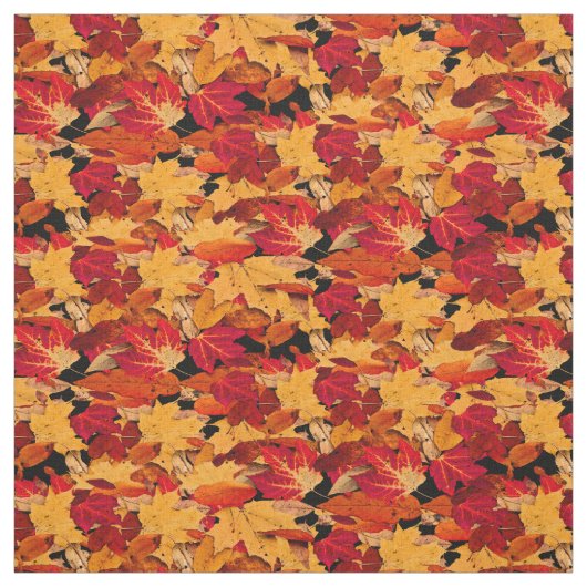 Rotes gelbes orange Herbst-Blätter Browns Stoff (Muster)