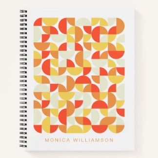 Rotes Gelbes Oranges Geometrisches Personalisierte Notizblock