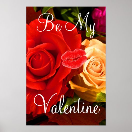 Rotes Gelbes Rose Valentine I Poster (Vorne)