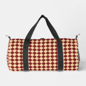Rotes Gelbes Schachbrett Diamantmuster Duffle Bag (Vorderseite)