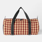 Rotes Gelbes Schachbrett Diamantmuster Duffle Bag (Rückseite)