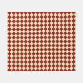 Rotes Gelbes Schachbrett Diamantmuster Fleecedecke (Vorderseite (Horizontal))