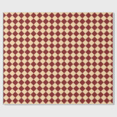 Rotes Gelbes Schachbrett Diamantmuster Geschenkpapier (Flach)