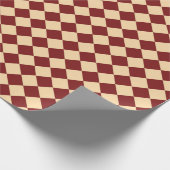 Rotes Gelbes Schachbrett Diamantmuster Geschenkpapier (Ecke)