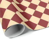 Rotes Gelbes Schachbrett Diamantmuster Geschenkpapier (Rolleneckpunkt)