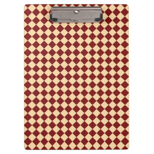 Rotes Gelbes Schachbrett Diamantmuster Klemmbrett