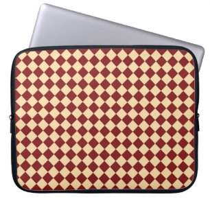 Rotes Gelbes Schachbrett Diamantmuster Laptopschutzhülle