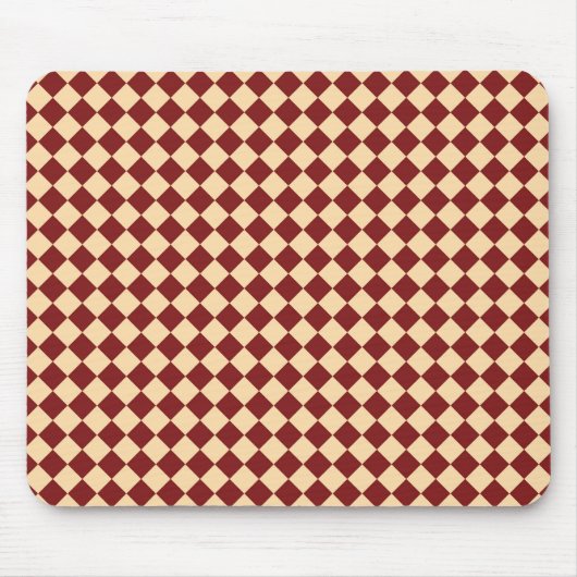 Rotes Gelbes Schachbrett Diamantmuster Mousepad (Vorne)