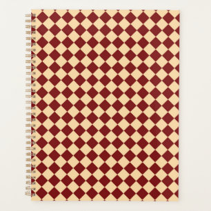 Rotes Gelbes Schachbrett Diamantmuster Planer