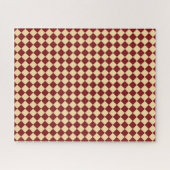 Rotes Gelbes Schachbrett Diamantmuster Puzzle (Horizontal)