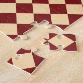 Rotes Gelbes Schachbrett Diamantmuster Puzzle (Seite)