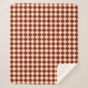 Rotes Gelbes Schachbrett Diamantmuster Sherpadecke