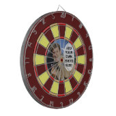 Rotes gelbes und orange StandardFoto Dartscheibe (Vorderseite Links)