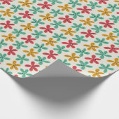 Rotes, gelbes und teales Blumendesign Geschenkpapier (Ecke)