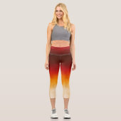 Rotes Gelbes Weiß rustikales Ober Capri Leggings (Vorderseite)