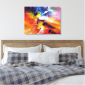 Rotes Gelbgrün Abstrakt Leinwanddruck (Insitu (Schlafzimmer))