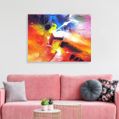 Rotes Gelbgrün Abstrakt Leinwanddruck (Insitu (Wohnzimmer))