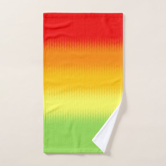 Rotes Gelbgrün Badhandtuch Set (Handtuch)