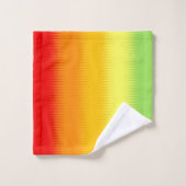 Rotes Gelbgrün Badhandtuch Set (Waschlappen)