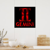Rotes Gemini Horoskop Symbol Poster (Küche)