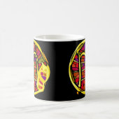 Rotes Gemstone Farbskorpio Symbol Kaffeetasse (Mittel)