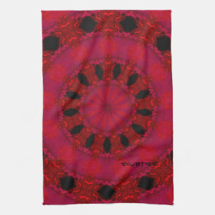 Rotes gemustertes Küchen-Tuch Handtuch