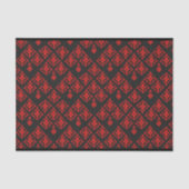 Rotes gemustertes mit Blumenseidenpapier Seidenpapier (Vorderseite)