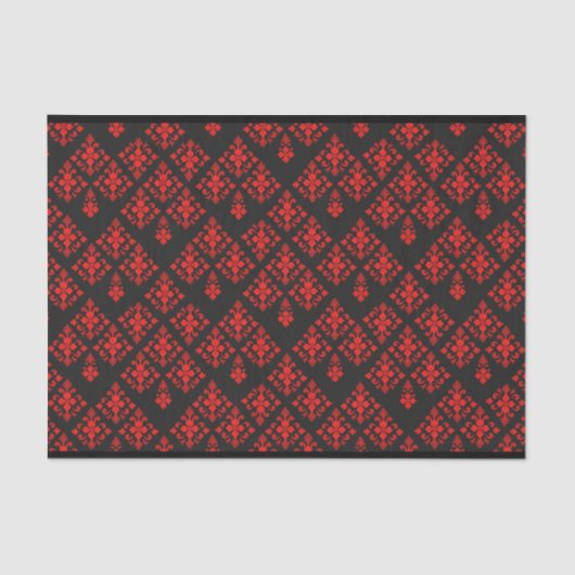 Rotes gemustertes mit Blumenseidenpapier Seidenpapier (Vorderseite)