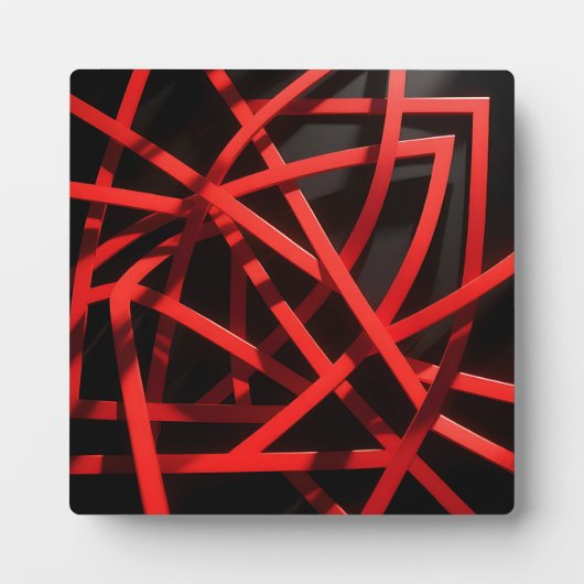 Rotes Geometrisches Abstraktes Chaos Fotoplatte (Vorderseite)