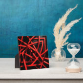 Rotes Geometrisches Abstraktes Chaos Fotoplatte (InSitu)