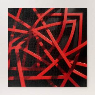 Rotes Geometrisches Abstraktes Chaos Puzzle