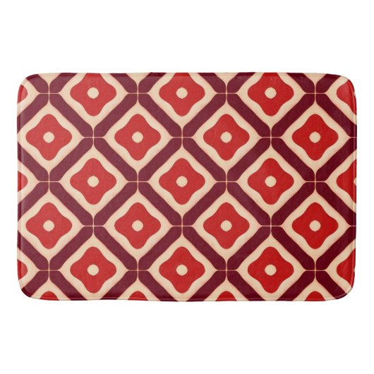 rotes geometrisches abstraktes Design Badematte (Vorderseite)