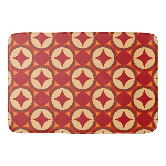rotes geometrisches abstraktes Design Badematte (Vorderseite)