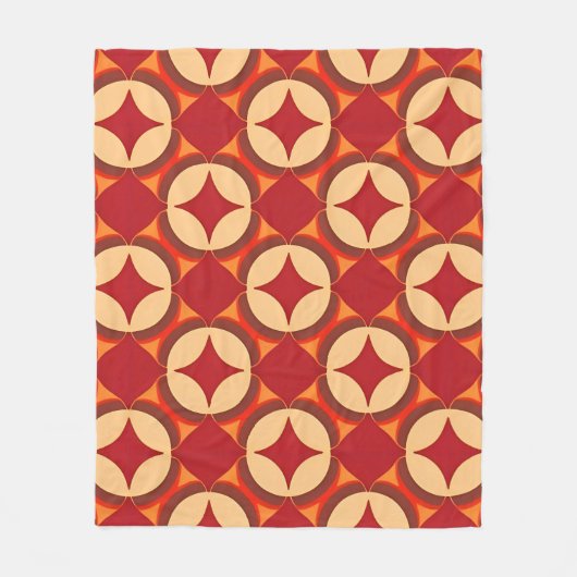rotes geometrisches abstraktes Design Fleecedecke (Vorderseite)