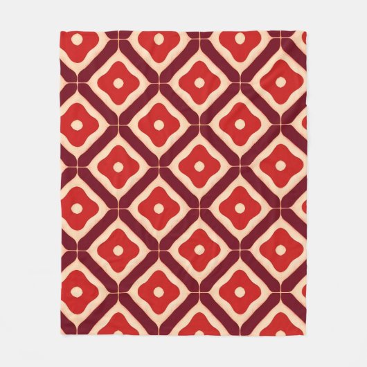 rotes geometrisches abstraktes Design Fleecedecke (Vorderseite)