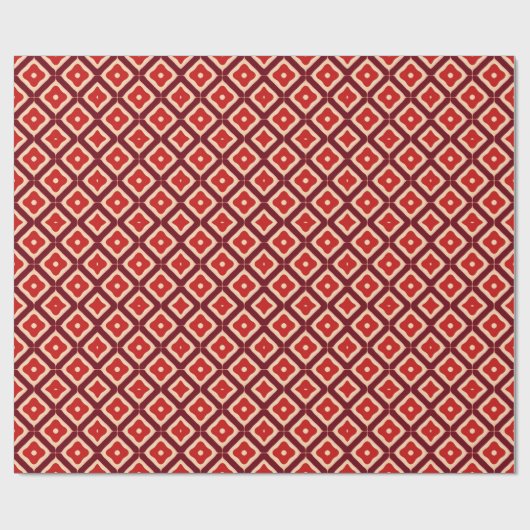 rotes geometrisches abstraktes Design Geschenkpapier (Flach)
