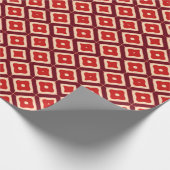 rotes geometrisches abstraktes Design Geschenkpapier (Ecke)