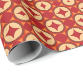 rotes geometrisches abstraktes Design Geschenkpapier (Rolleneckpunkt)