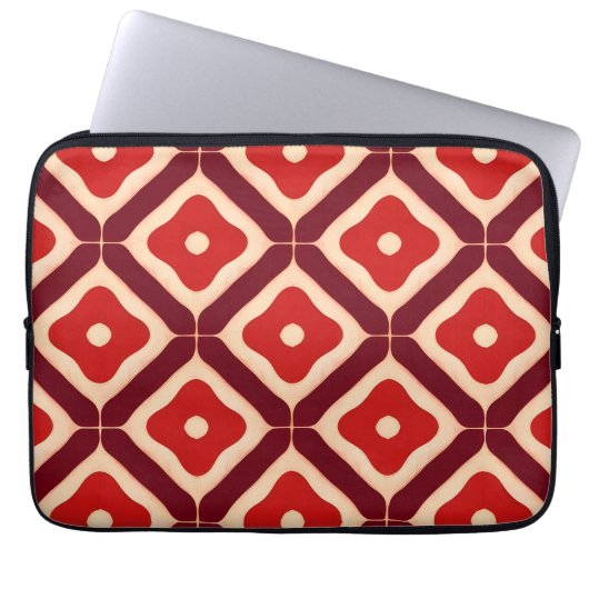 rotes geometrisches abstraktes Design Laptopschutzhülle (Vorderseite)