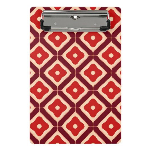 rotes geometrisches abstraktes Design Mini Klemmbrett (Vorderseite)