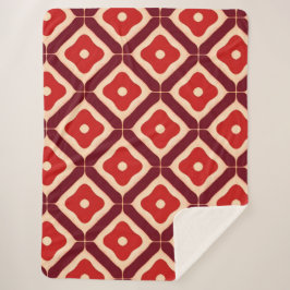 rotes geometrisches abstraktes Design Sherpadecke