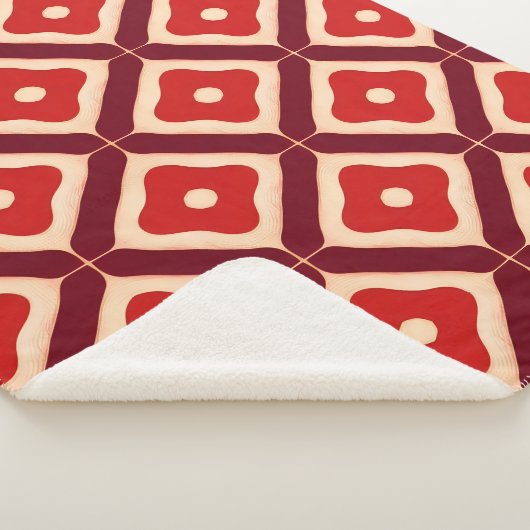 rotes geometrisches abstraktes Design Sherpadecke (3/4)
